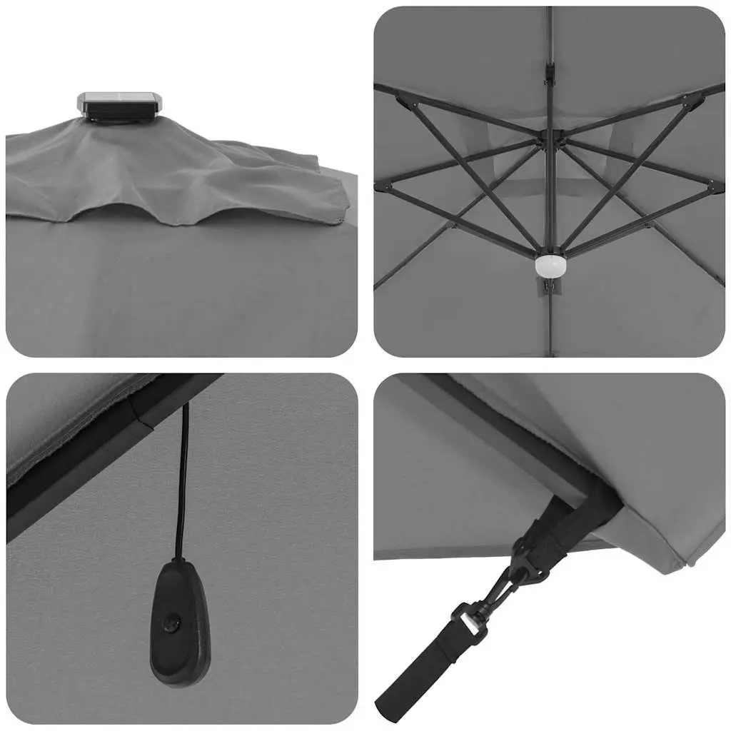 Cantilever Parasol Anthracite 351x250x253cm Outdoor Garden Shade Rotating