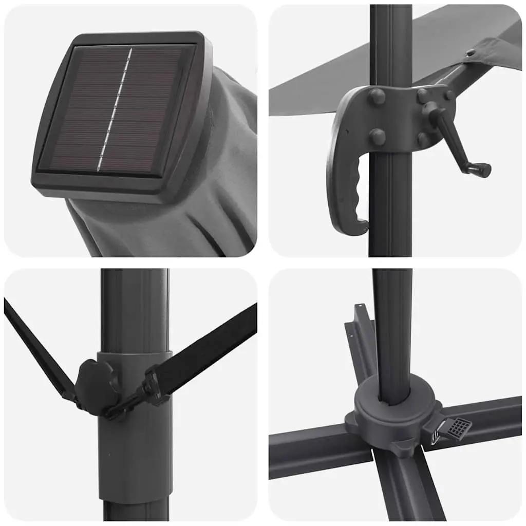 Cantilever Parasol Anthracite 351x250x253cm Outdoor Garden Shade Rotating
