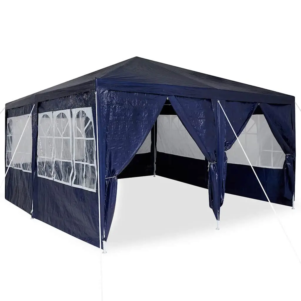 Party Tent Outdoor 400x400x266cm Blue Canopy Gazebo with Removable Sidewalls