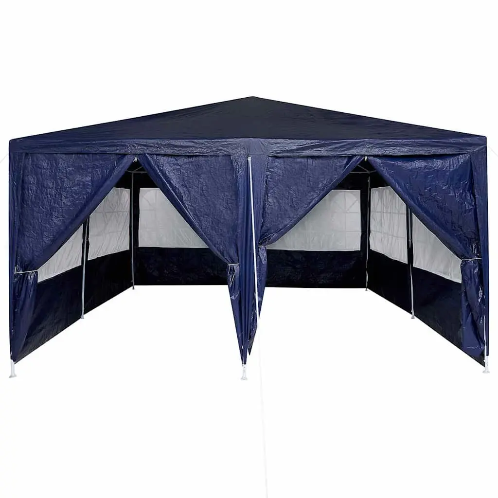 Party Tent Outdoor 400x400x266cm Blue Canopy Gazebo with Removable Sidewalls