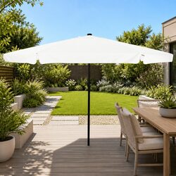 Garden Parasol: 395 x 395 cm with LED Lighting and Durable Frame