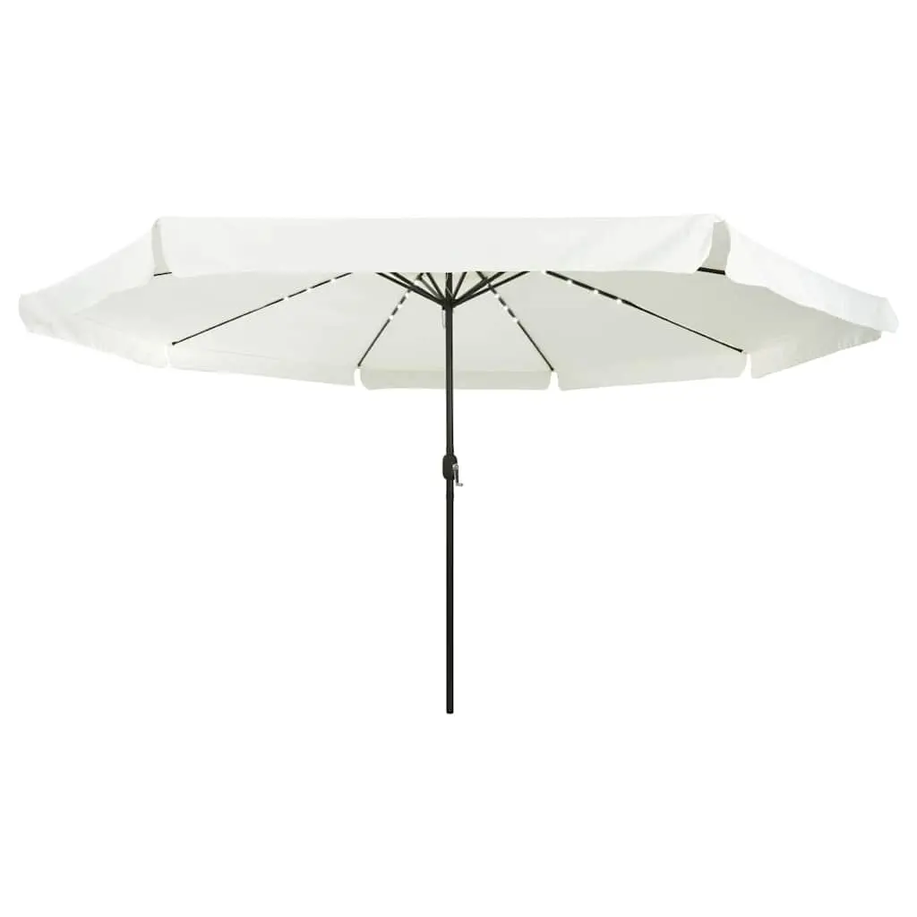 Garden Parasol Outdoor Umbrella Sun Shade Canopy 395 x 395 x 245 cm with LED Lighting Crank Handle for Patio