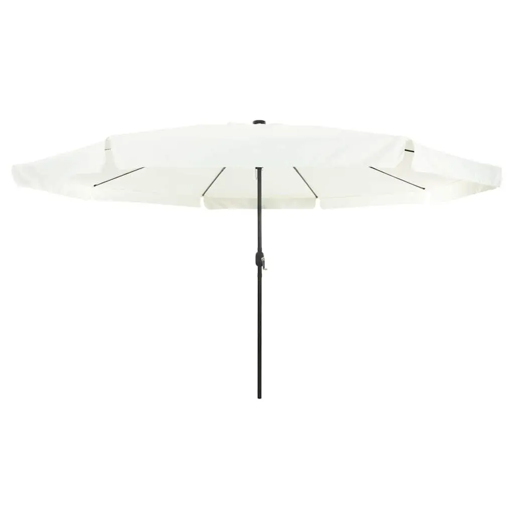 Garden Parasol Outdoor Umbrella Sun Shade Canopy 395 x 395 x 245 cm with LED Lighting Crank Handle for Patio