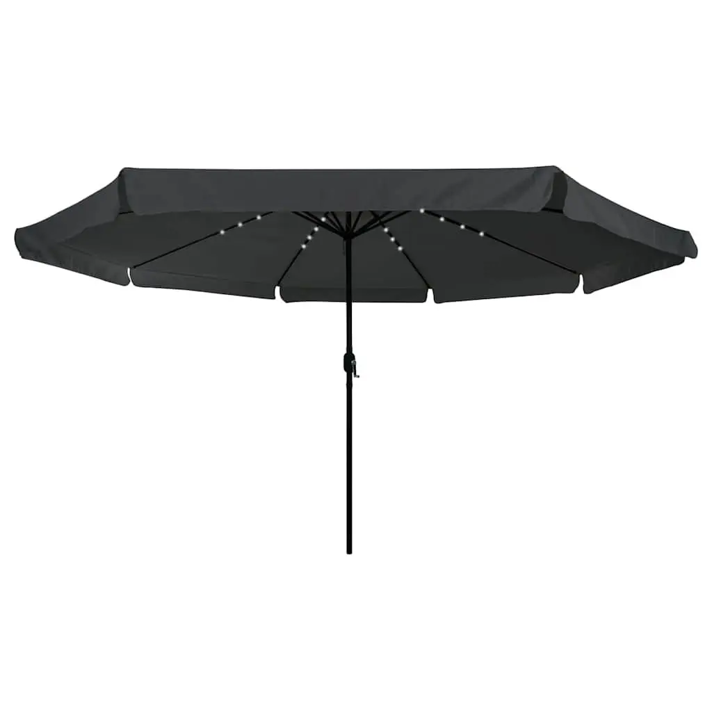 Garden Parasol Outdoor Umbrella 395x395x245cm Sunshade with LED Lighting Anthracite