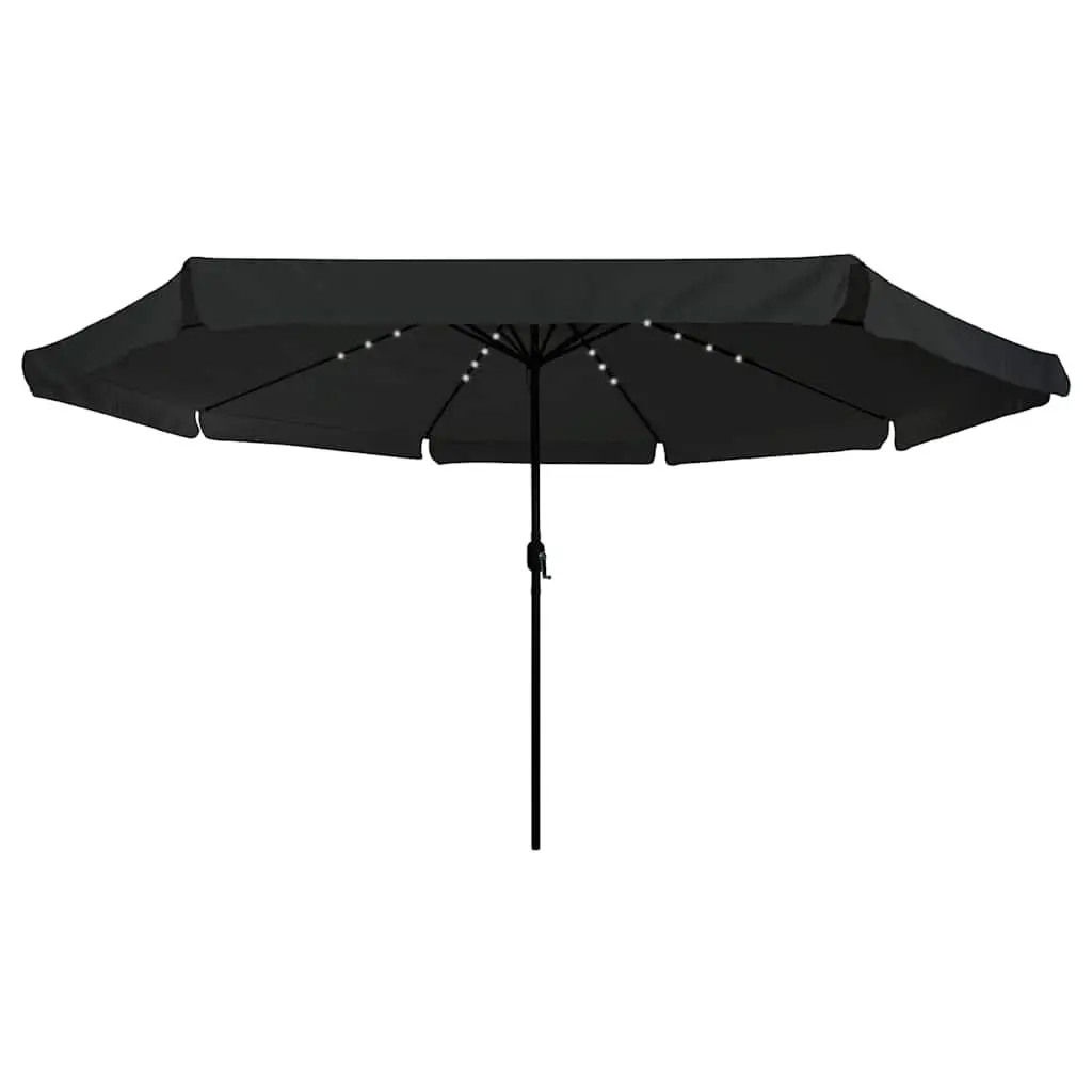 Garden Parasol Outdoor Umbrella 395cm Square Canopy with LED Lighting and Crank Handle