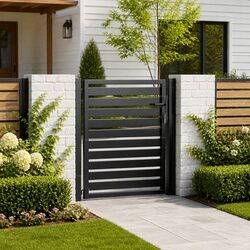 Lockable Black Aluminium Garden Gate 100x100cm Specs