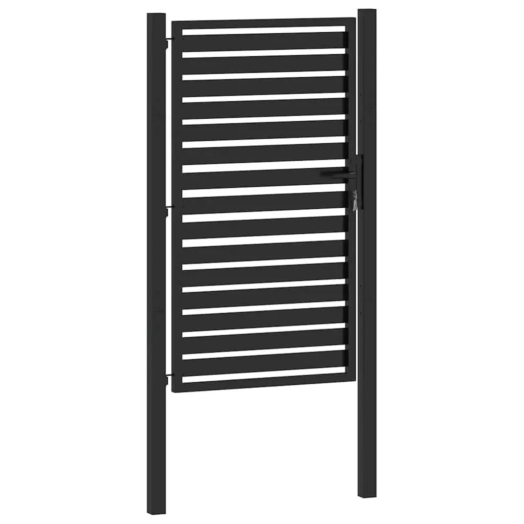 Garden Gate Lockable Black 100x150 cm Entry Fence Barrier Outdoor Security