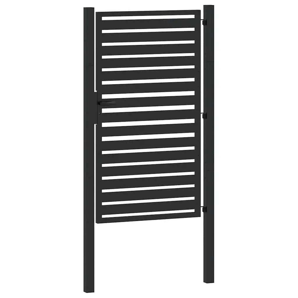 Garden Gate Lockable Black 100x150 cm Entry Fence Barrier Outdoor Security