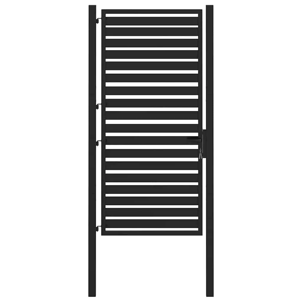 Garden Gate Lockable Black 100x180cm