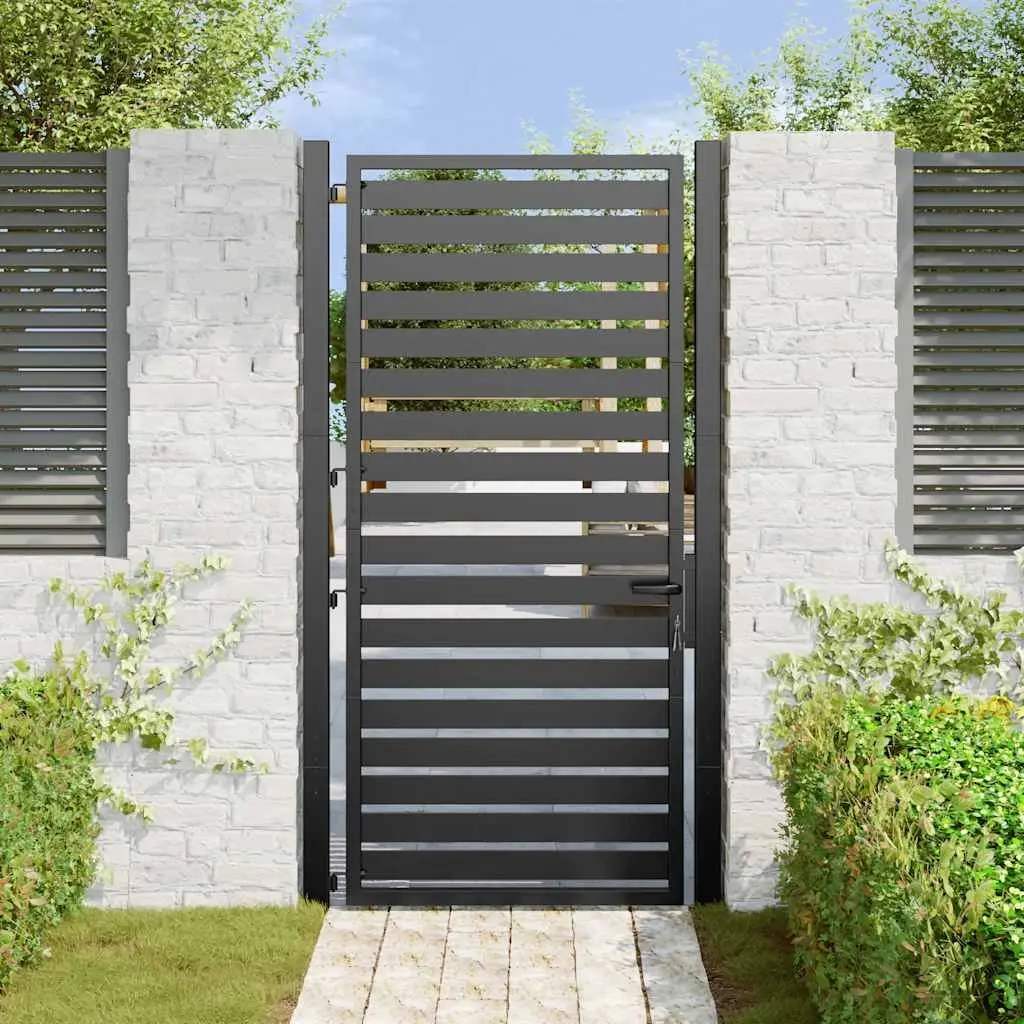 Garden Gate Lockable Black 100x180cm