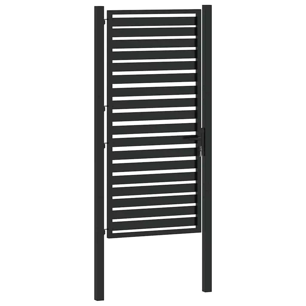 Garden Gate Lockable Black 100x180cm
