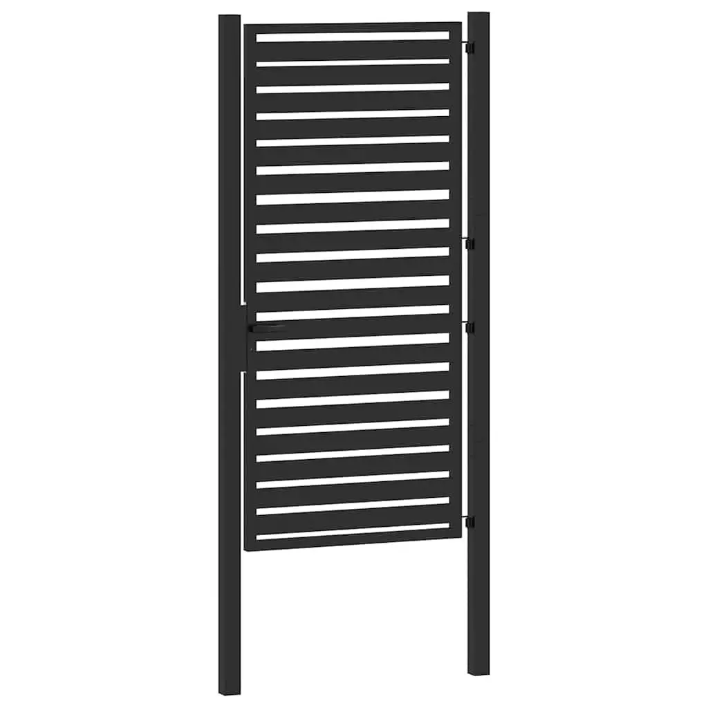Garden Gate Lockable Black 100x180cm