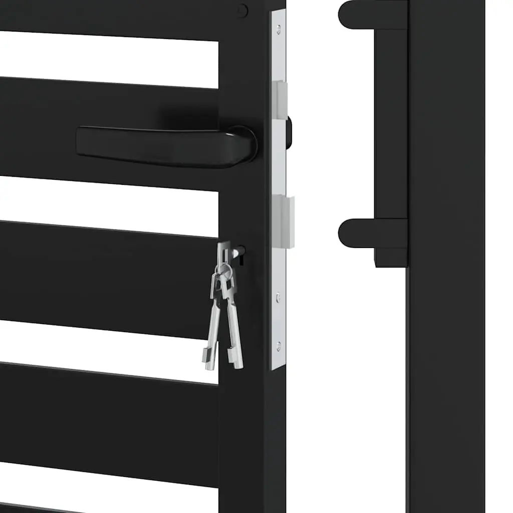 Garden Gate Lockable Black 100x180cm