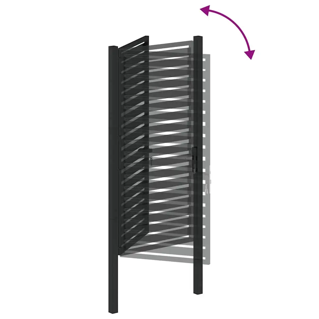 Garden Gate Lockable Black 100x180cm