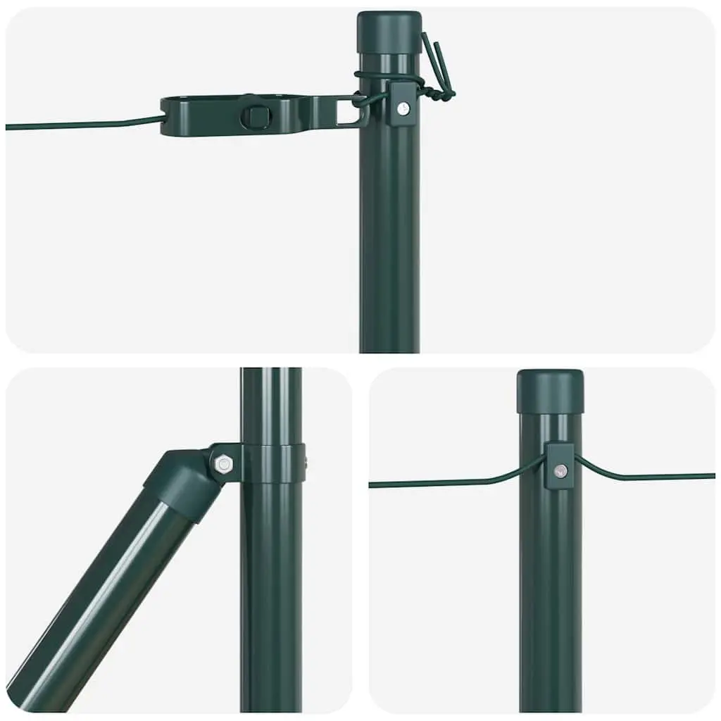 13 Green Steel Embedded Fence Posts