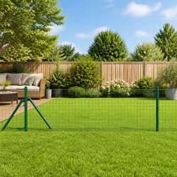Embedded Fence Post Set: 13 Green Steel Markers
