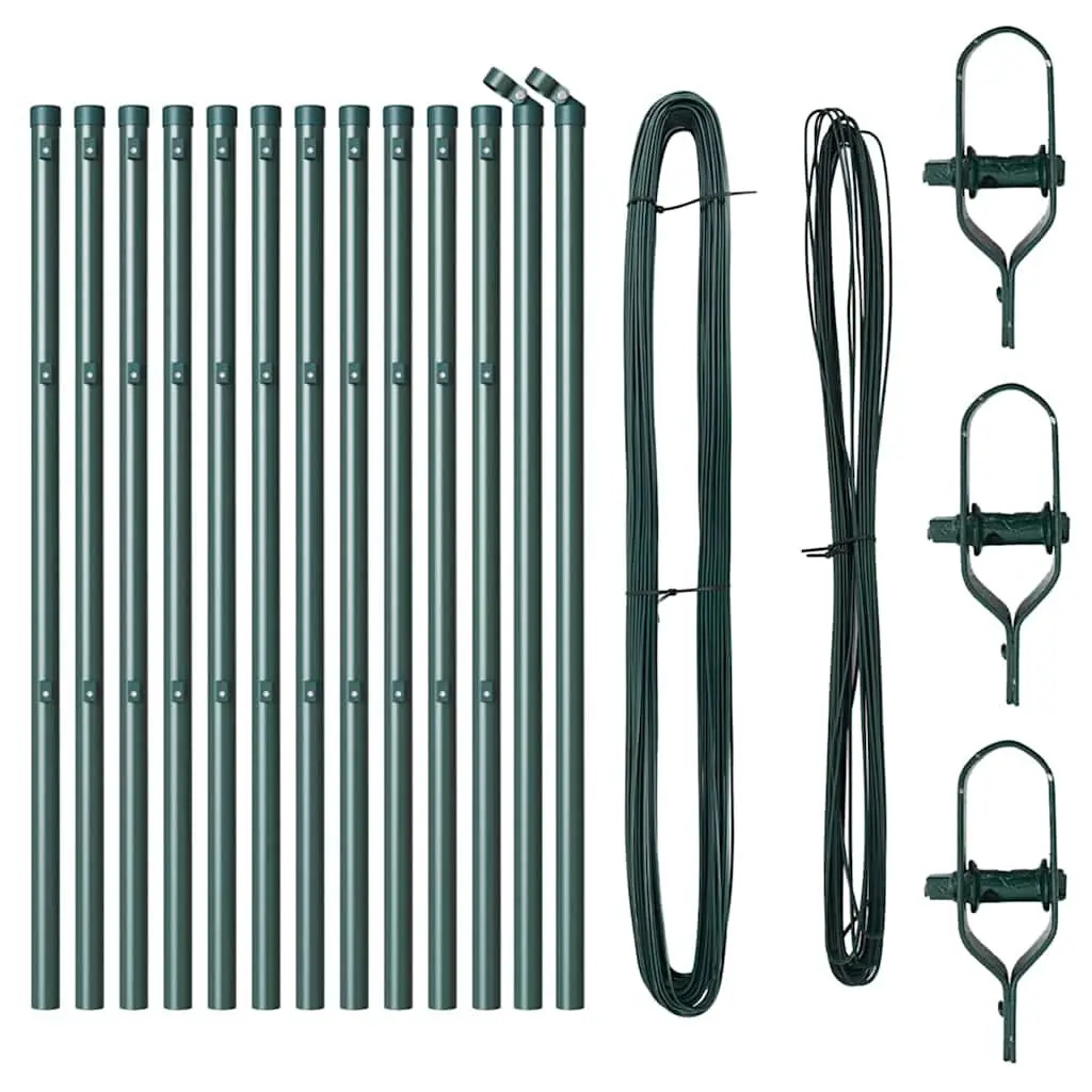 Embedded Fence Post Green Steel Garden Boundary Marker 13 Piece