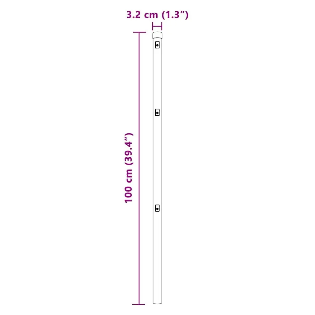 Embedded Fence Post Green Steel Garden Boundary Marker 13 Piece