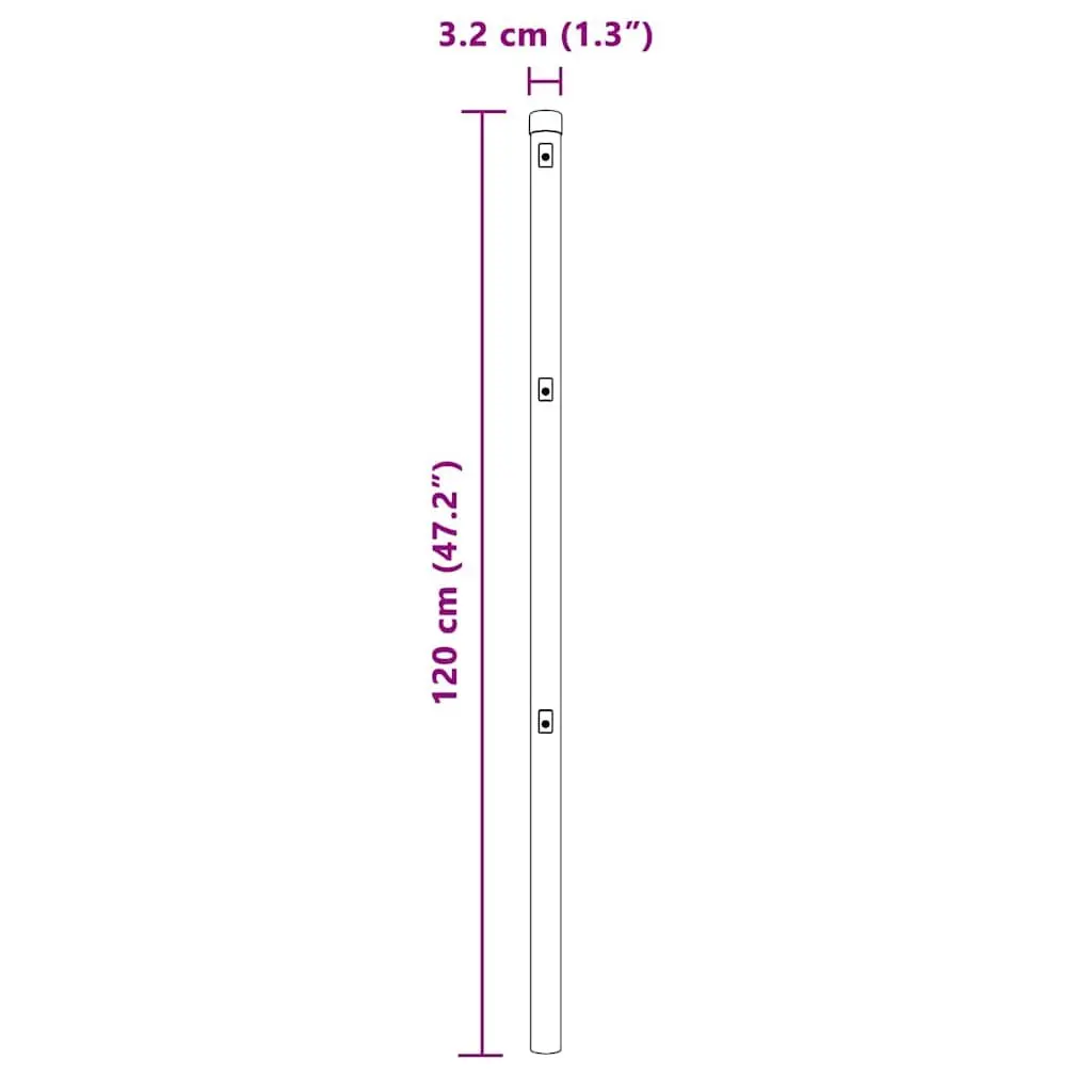 Steel Fence Post Green 7 Pieces Garden Outdoor Barrier Support