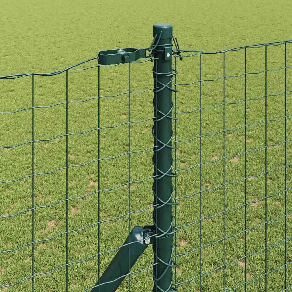 7 Green Steel Embedded Fence Posts