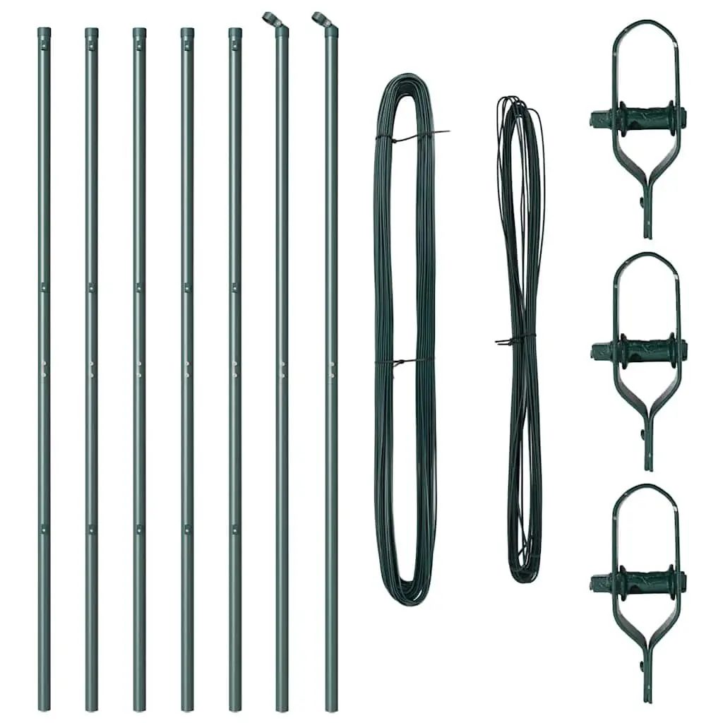 7 Green Steel Embedded Fence Posts