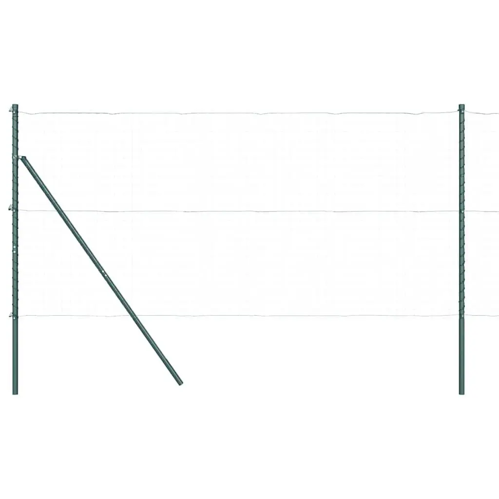 Fence Post Garden Terrace 13 Pieces Green Powder-Coated Steel