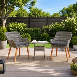 Specifications for Outdoor Garden Chair Set, 2 pcs, Grey