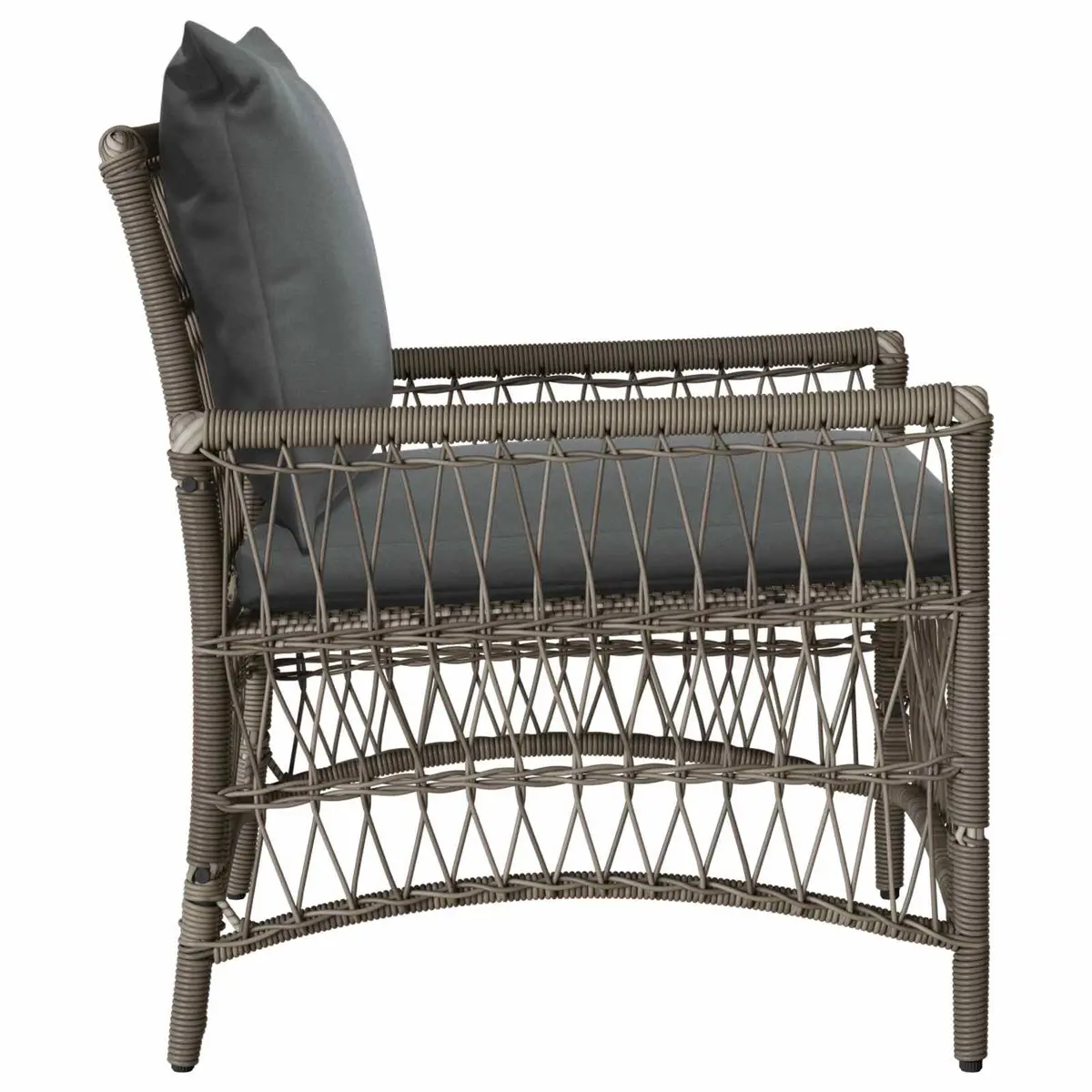 Garden Chair Outdoor Seating Grey Poly Rattan 73 x 61 x 77 cm