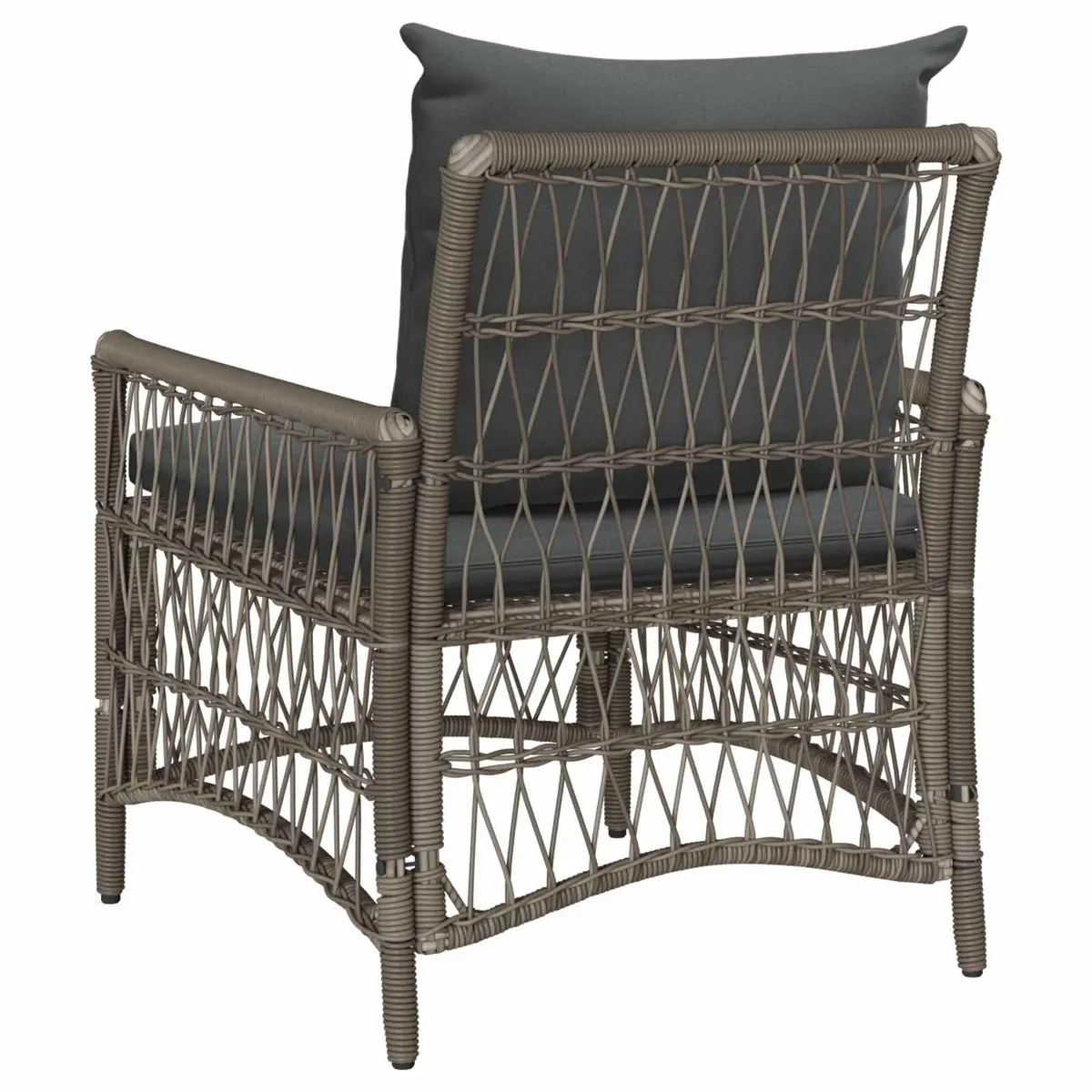 Garden Chair Outdoor Seating Grey Poly Rattan 73 x 61 x 77 cm
