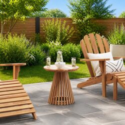 50x50x49.5 cm Round Outdoor Side Table in Brown