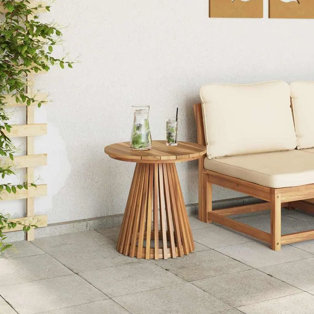 50x50x49.5 cm Round Outdoor Side Table in Brown