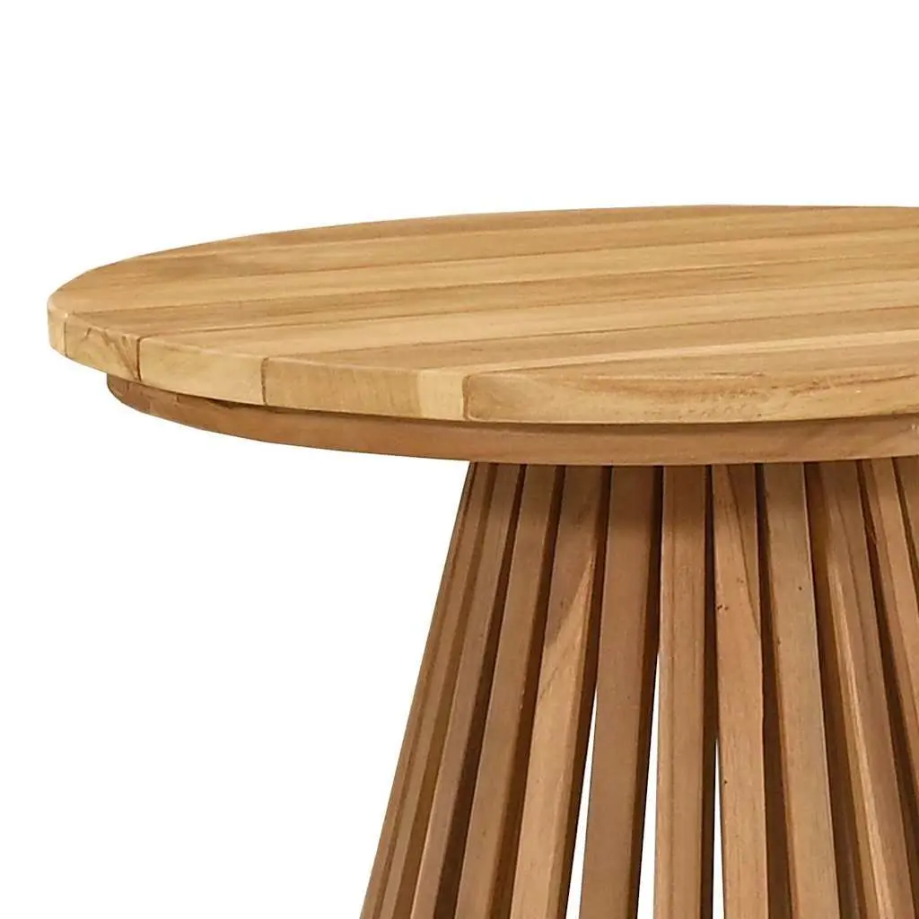 50x50x49.5 cm Round Outdoor Side Table in Brown