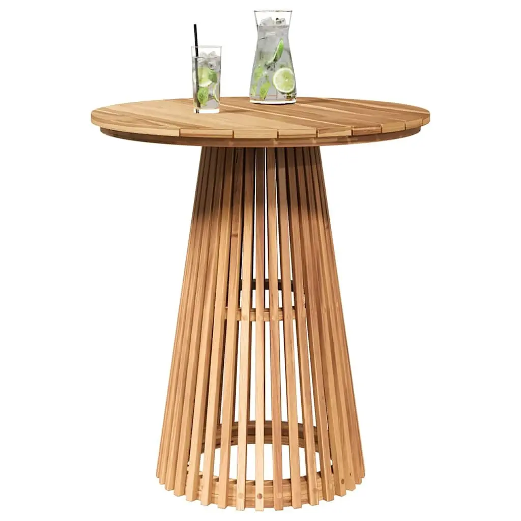 Outdoor Side Table Brown Round Garden Patio Furniture Modern Design 70x70x75cm