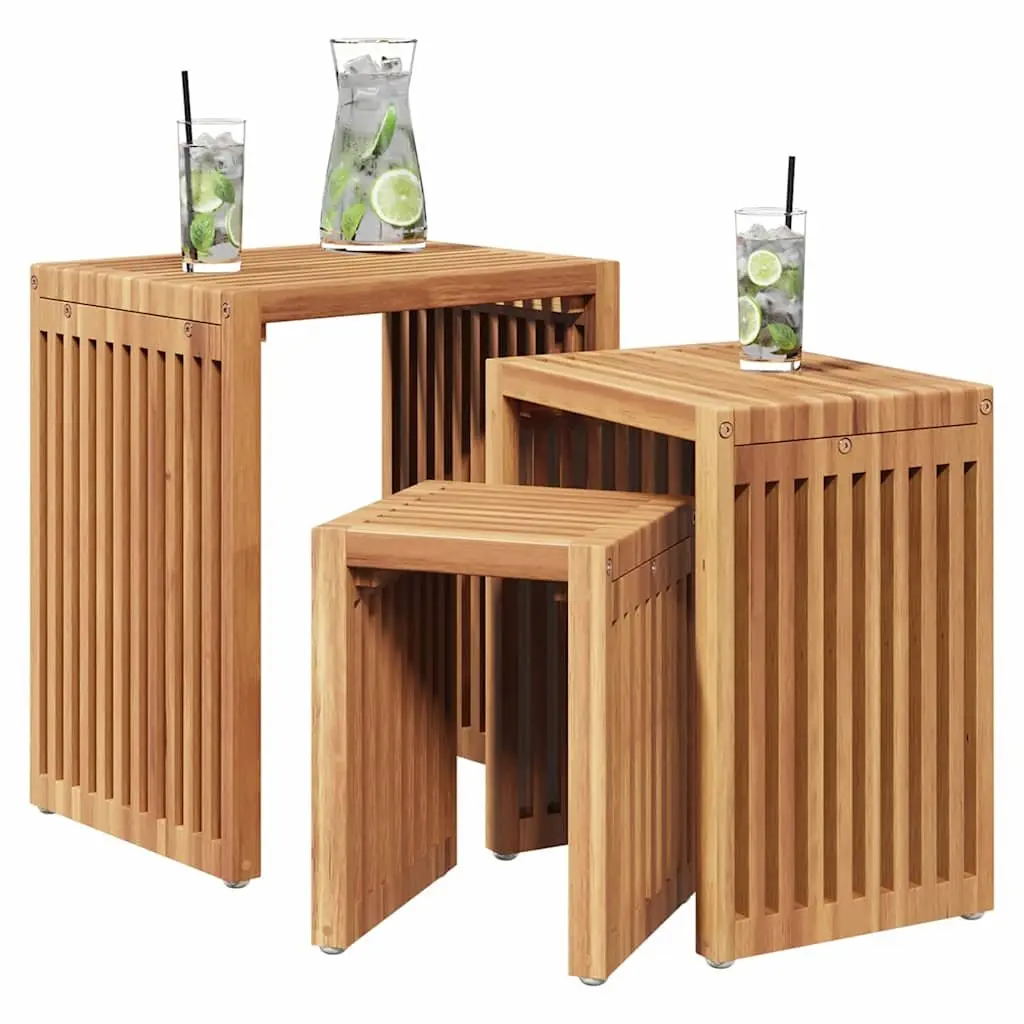 Garden Side Table Outdoor Use Solid Teak Wood Brown 33x44.5x51cm