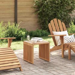 Garden Side Table in Brown Teak Wood, 45 x 45.5 x 45.5 cm
