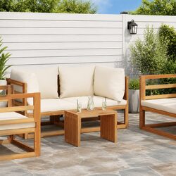 Garden Side Table Dimensions: 50x32.5x35 cm in Brown Teak Wood