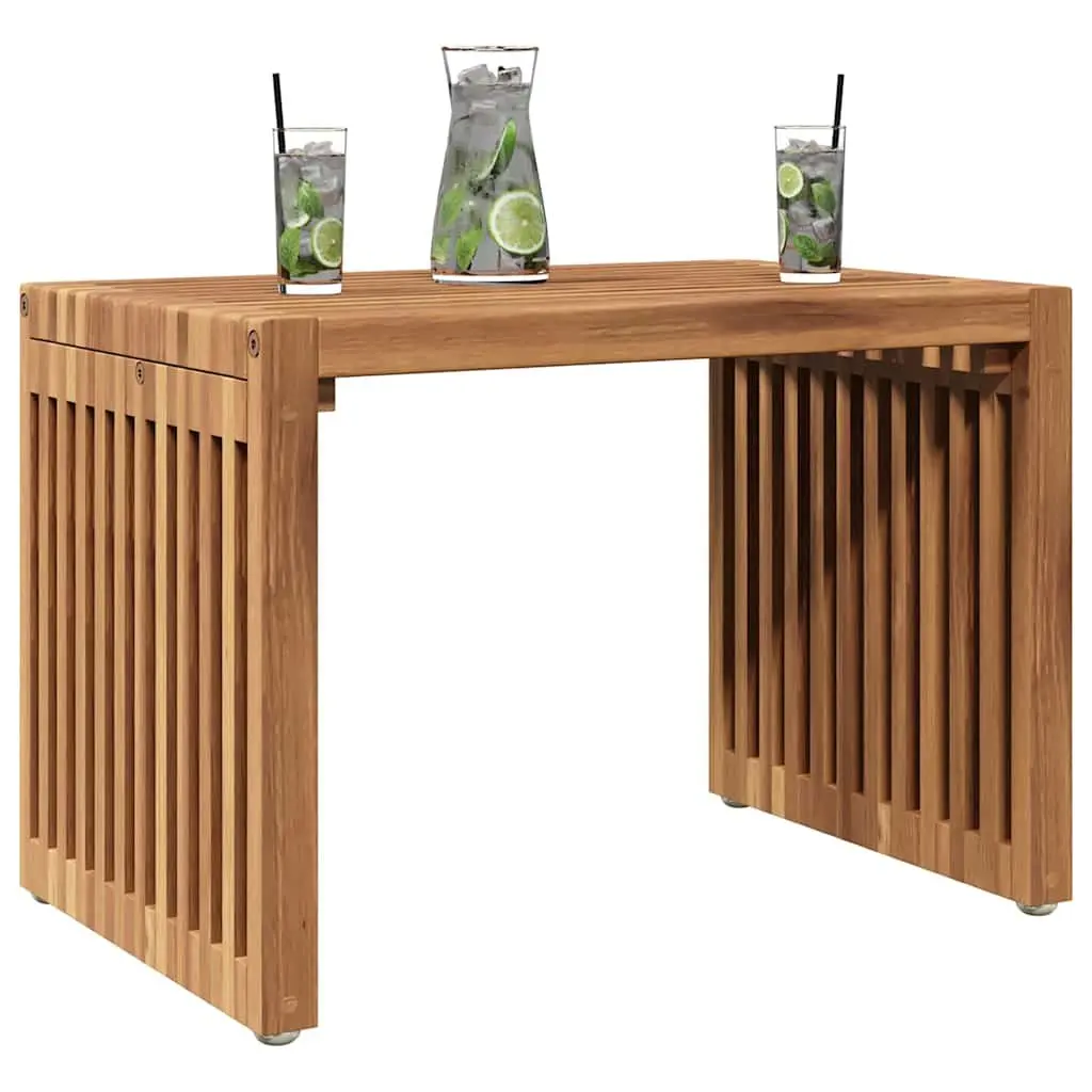 Garden Side Table Outdoor Use Solid Teak Wood 50x32.5x35cm