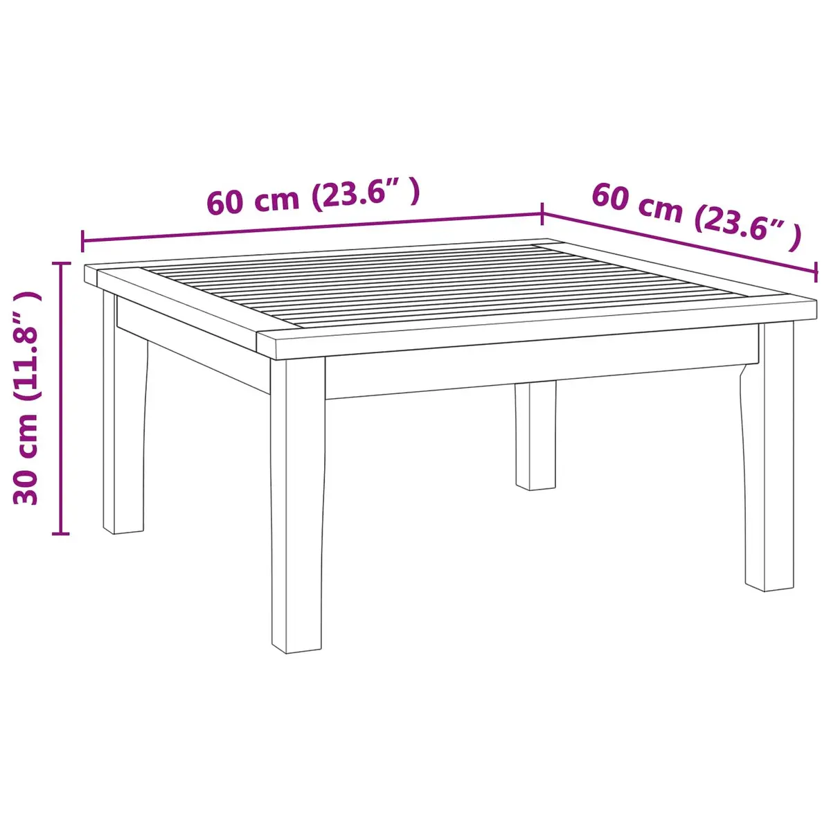 Teak Wood Rectangular Patio Table