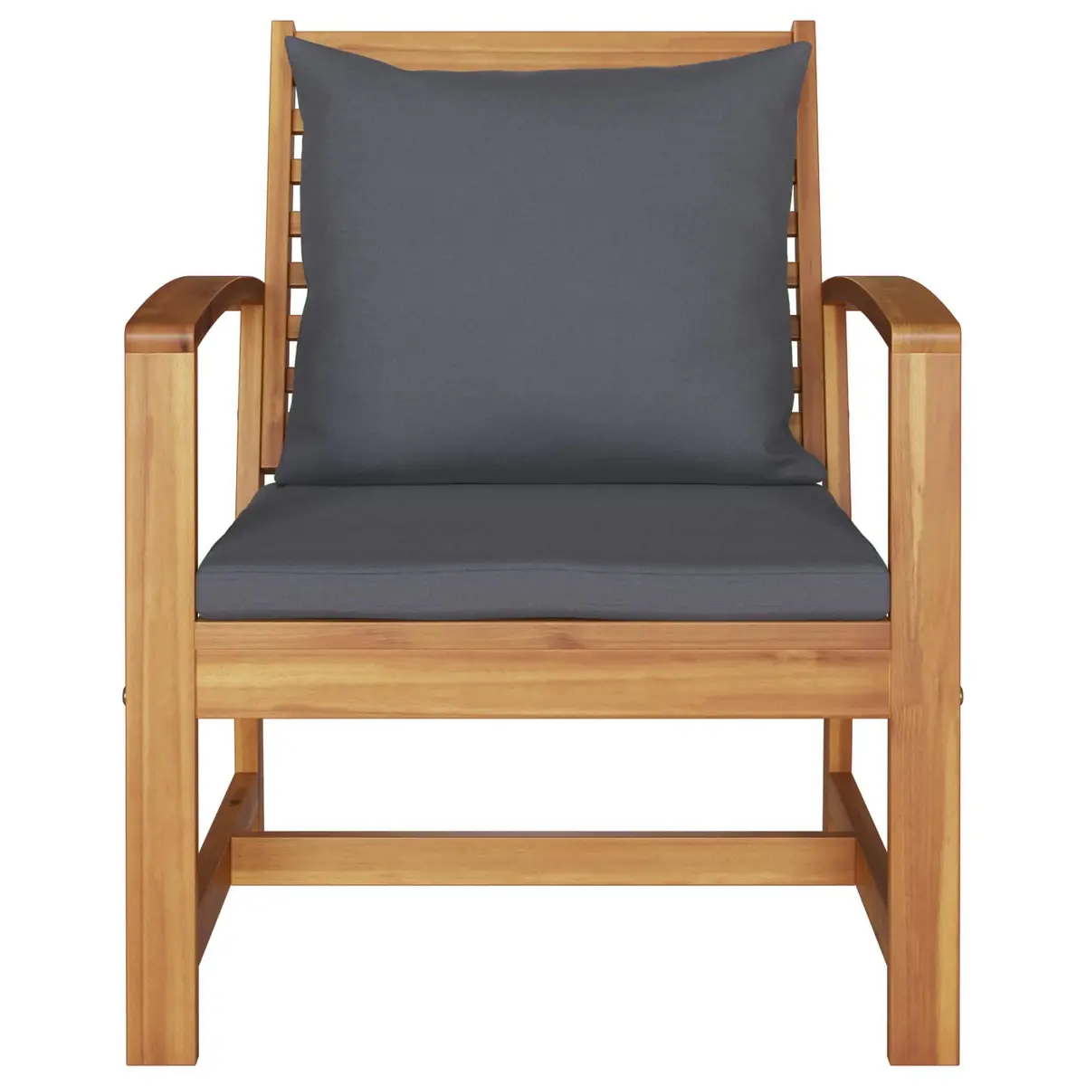Outdoor Chairs Set for Garden Patio 2 Piece Brown Dark Grey 65x60x76.5cm