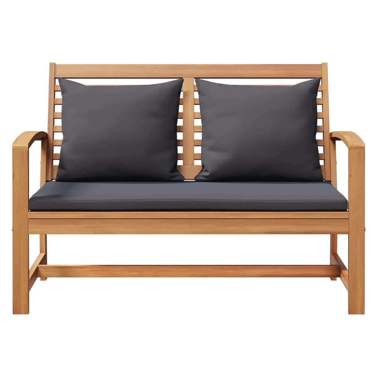 Teak Wood Outdoor Furniture Set 2 Piece Garden Bench and Table Brown Rustic Style