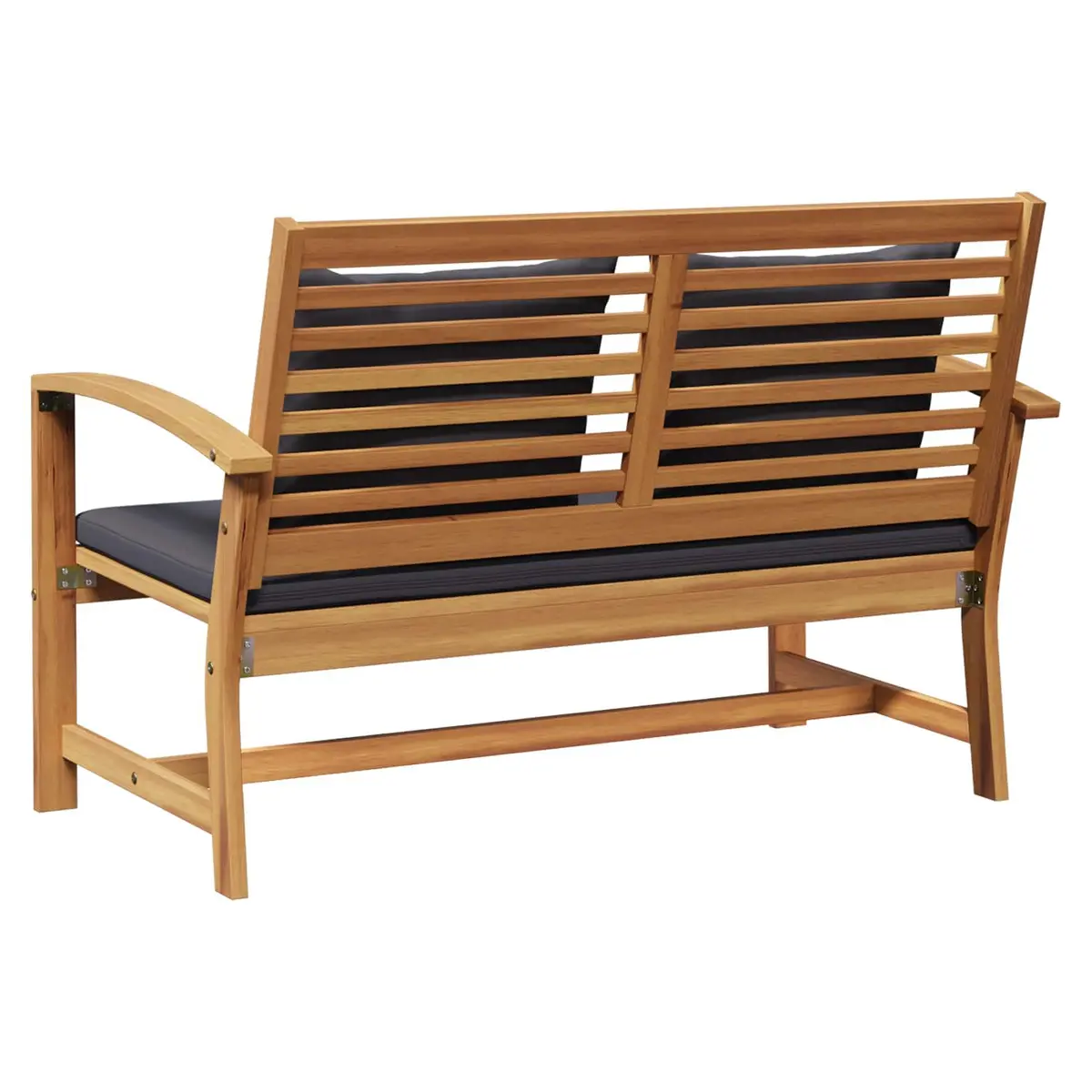 Teak Wood Outdoor Furniture Set 2 Piece Garden Bench and Table Brown Rustic Style