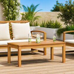 Outdoor Table Dimensions: 95 x 45 x 40 cm, Brown Teak
