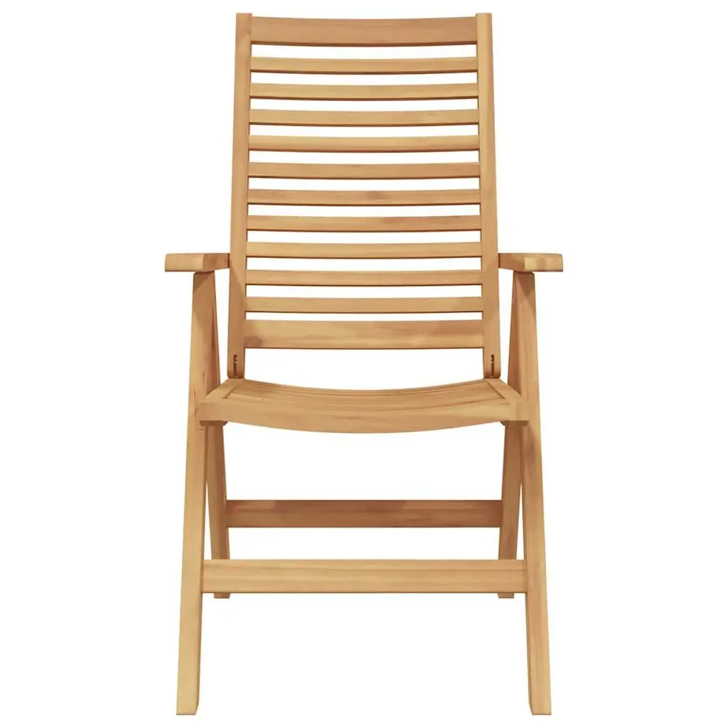 Folding Chair Outdoor Garden 2 pcs Brown Teak Wood Patio Furniture