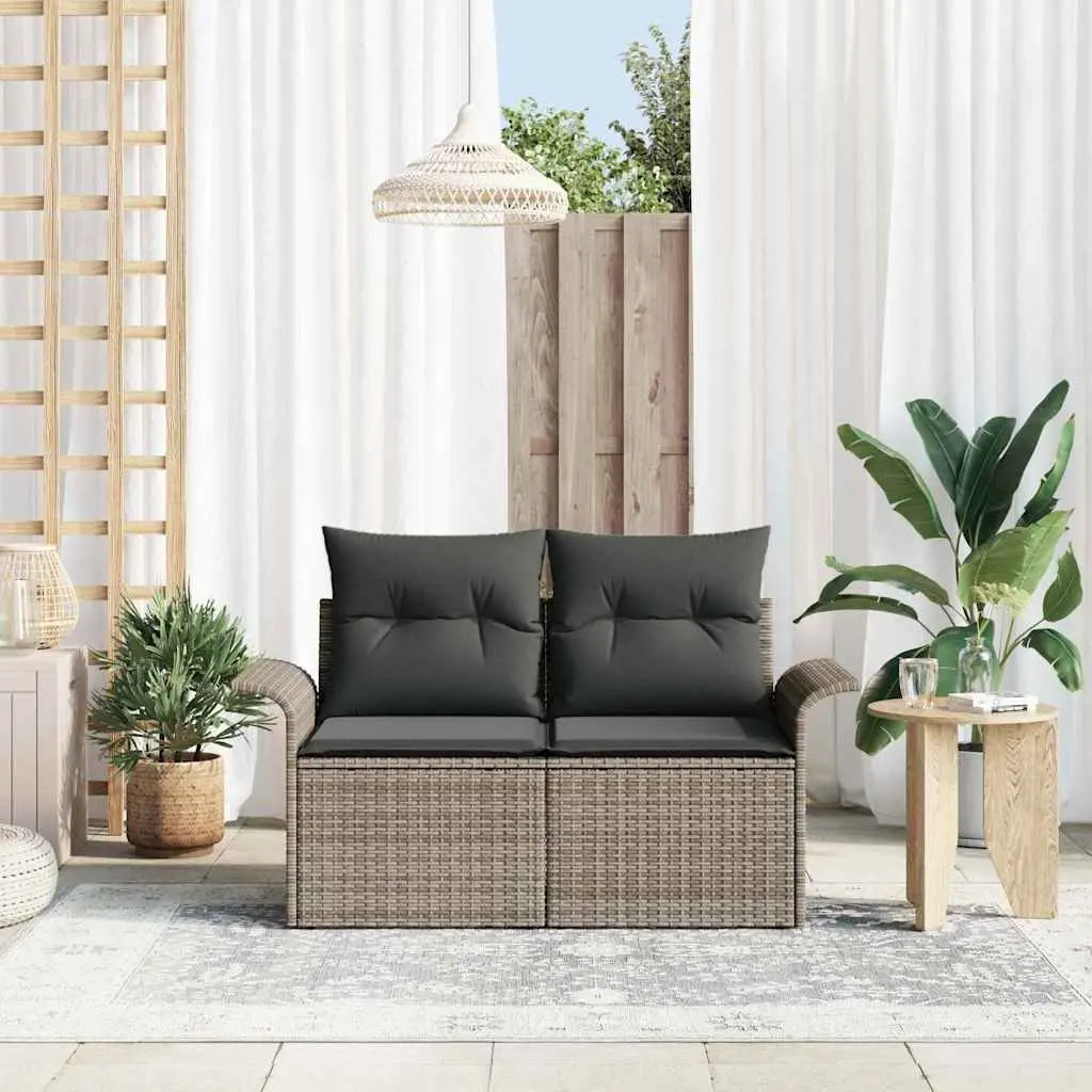Garden Sofa Outdoor Seating Grey 141 x 62 x 69 cm