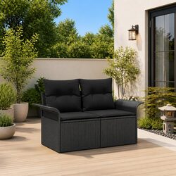 Black Outdoor Garden Sofa Specifications and Features