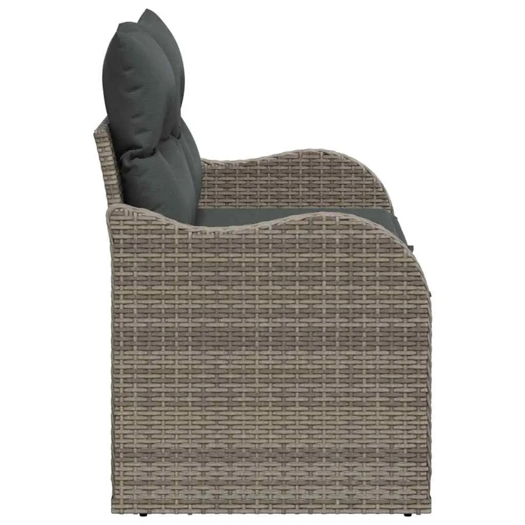 Outdoor Garden Sofa for Patio Grey Poly Rattan 121x62x69cm