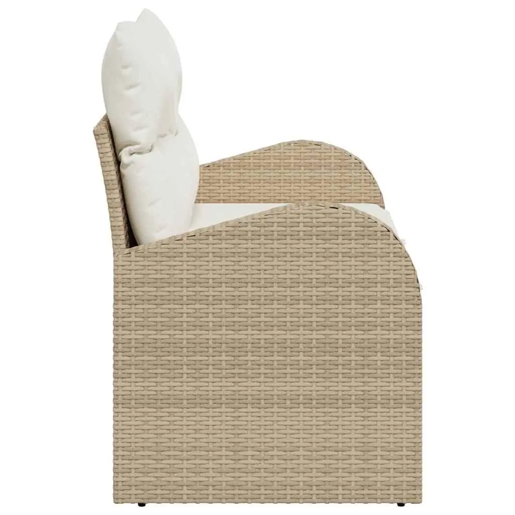 Outdoor Garden Sofa Beige Poly Rattan Modern Patio Seating 124 x 62 x 69 cm
