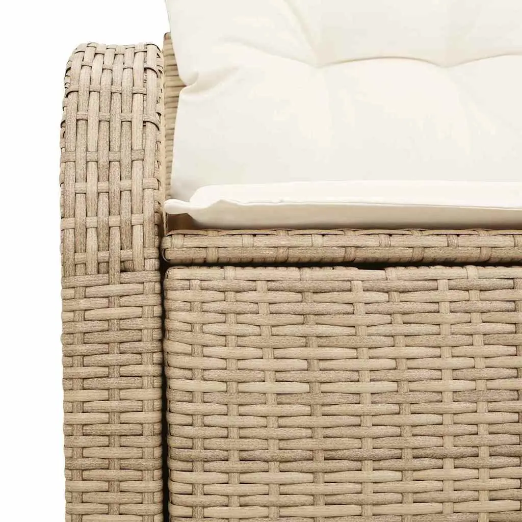 Outdoor Garden Sofa Beige Poly Rattan Modern Patio Seating 124 x 62 x 69 cm