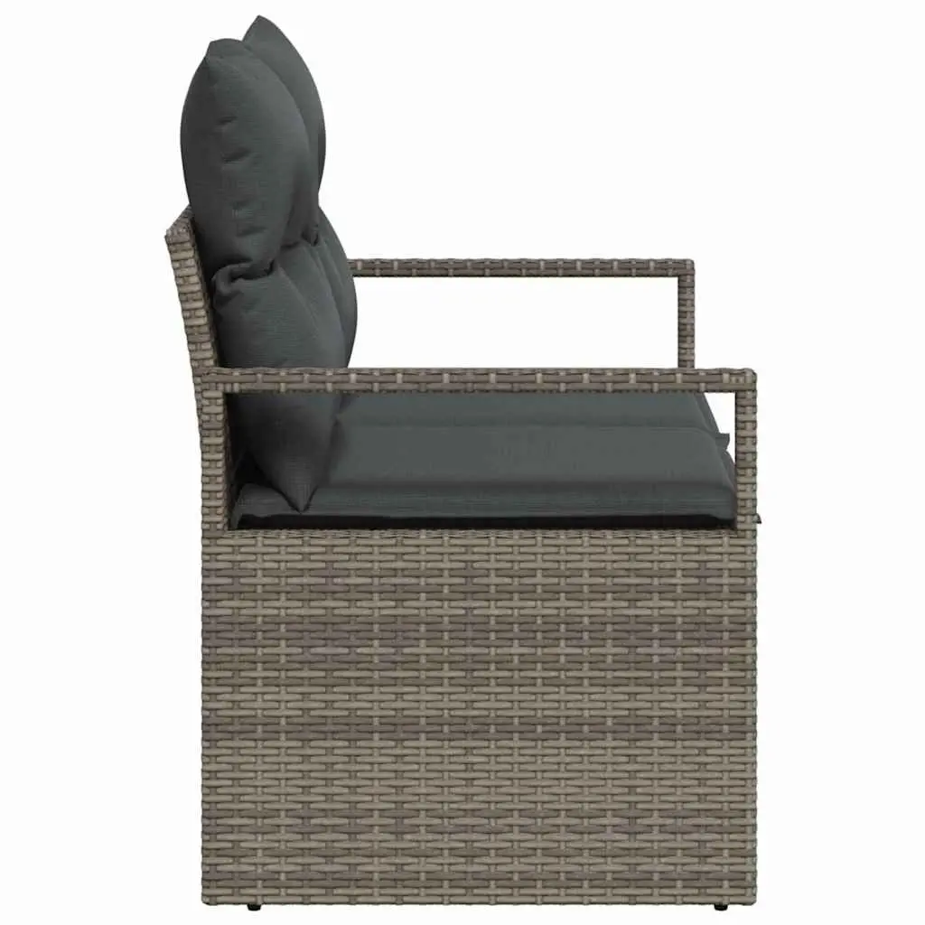 Garden Sofa Outdoor Seating Poly Rattan Grey Modular Lounge Couch 120x62x69cm