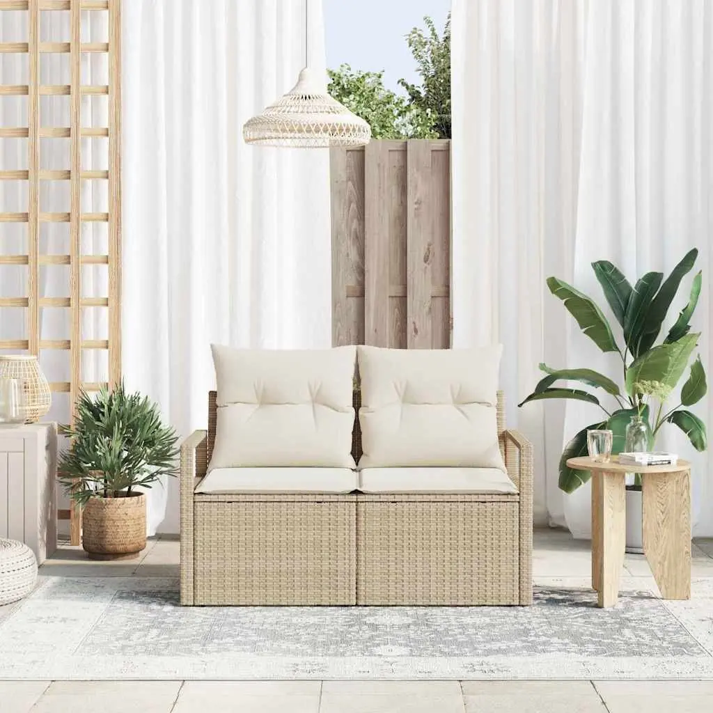 Modular Outdoor Garden Sofa Lounge Couch with Cushions Poly Rattan 120 x 62 x 69 cm